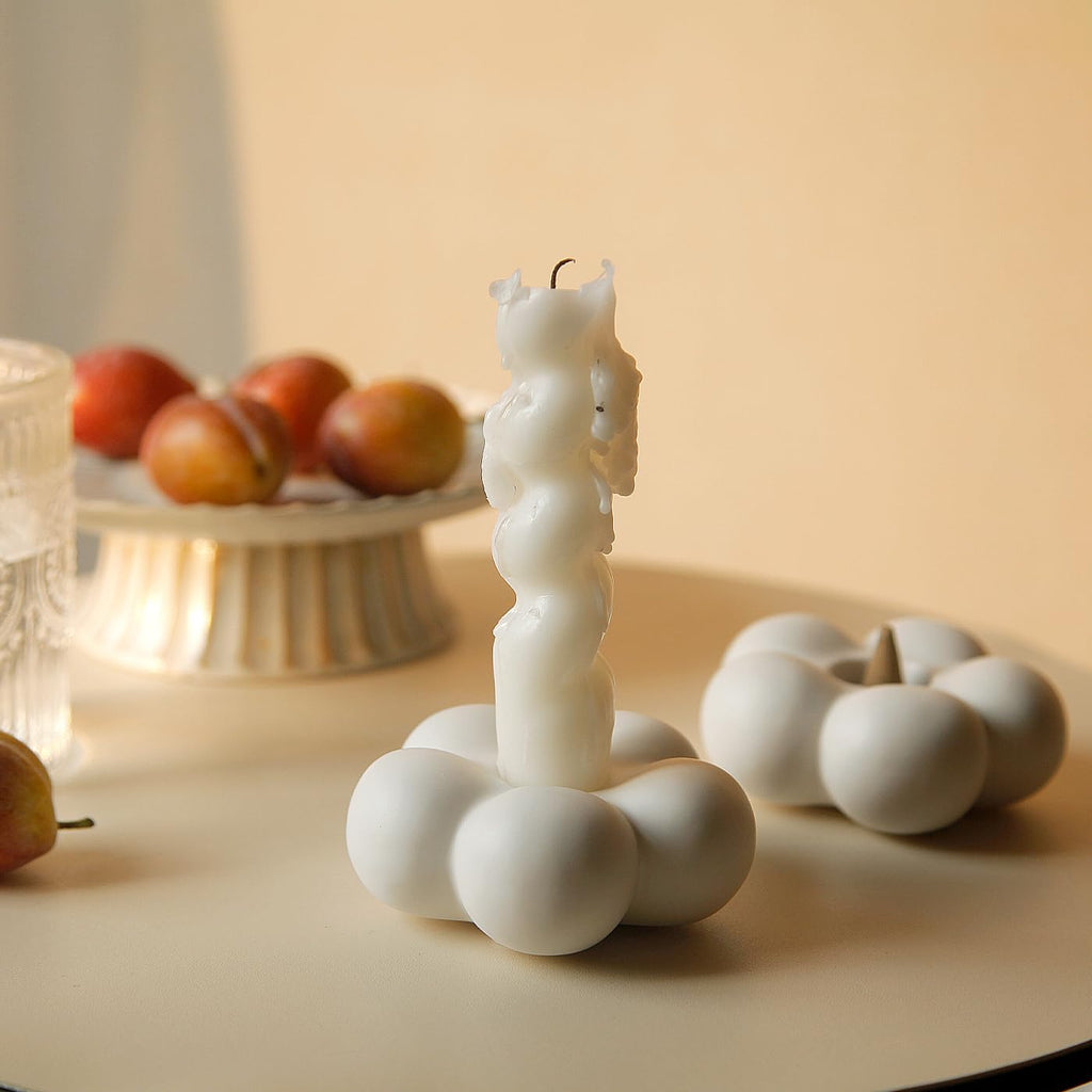 Cute Candle Holders, Ceramic Candlestick Holders for Table Centerpiece Flower Shape Home Decor Wedding Parties Living