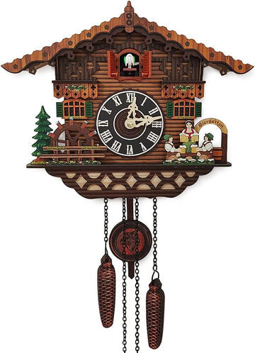 Traditional Black Forest Cuckoo Clock, Newly Wood Coo Coo Clock Decorative Wall Clock with Pendulum and Chiming Function - Perfect Wall...