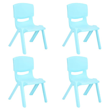 4 Pack Stackable Plastic Kids Learning Chairs, 20.8x12.5 Inches, The Perfect Chair Sets for Playrooms, Schools