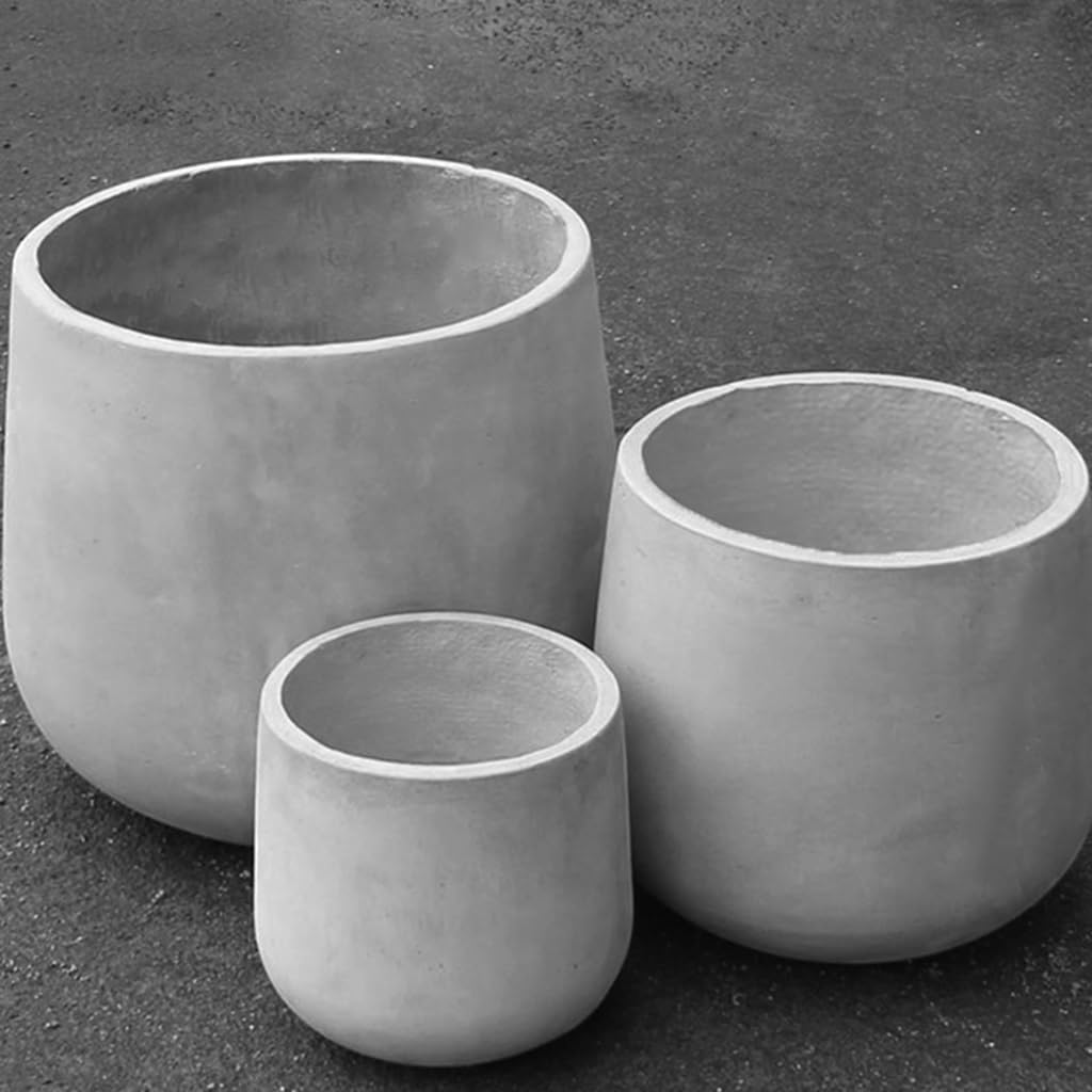 Round Concrete Planter, Large Caliber Planting Floor Indoor and Outdoor Large Planters Patio Gardens(24 * 25)