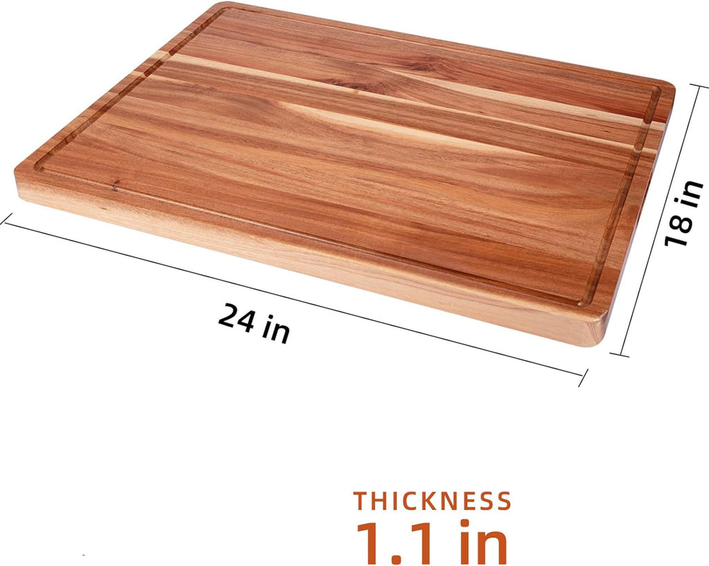 24 x 18 In Acacia Cutting Board , XXL Extra Large Charcuterie Cheese Platter Serving Tray, Food Prep and Serving
