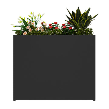 38" L x 10" W x 30" H Black Planter Box - Thickened Galvanized Steel with Weather-Resistant Coating, Heavy-Duty