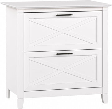 Home Key West 2 Drawer Lateral File Cabinet in Pure White Oak, Document Storage , Accent Chest with Drawers