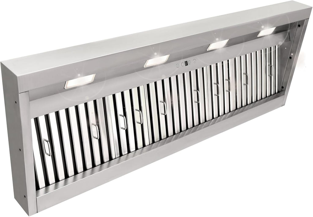 30 Inch Copper Island Mount Range Hood 610 CFM LED Lights Dishwasher-Safe Baffle Filters