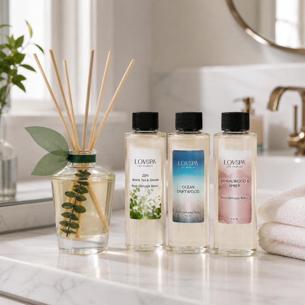 Meyer Lemon Diffuser Oil - Luxury Essential Oils for Diffuser Refill & Air Freshener Room Spray - Long-Lasting & - Set of 4