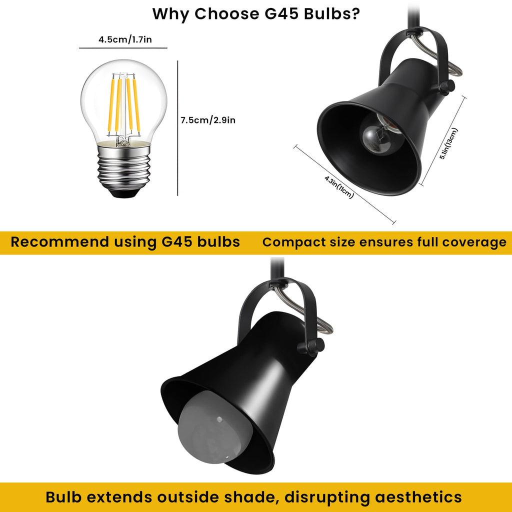 Track Lighting Kit,Black Semi Flush Mount Ceiling Light with 3 Rotatable Light Heads,Modern Farmhouse