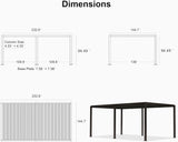 Outdoor 12' × 20' Louvered Pergola with Screens and Patio Adjustable Aluminum Canopy Retractable Metal Roof for Deck