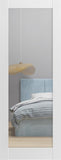 Slab Barn Door Panel | Lucia 1299 White Silk with Mirror | Sturdy Finished Doors | Pocket Closet Sli