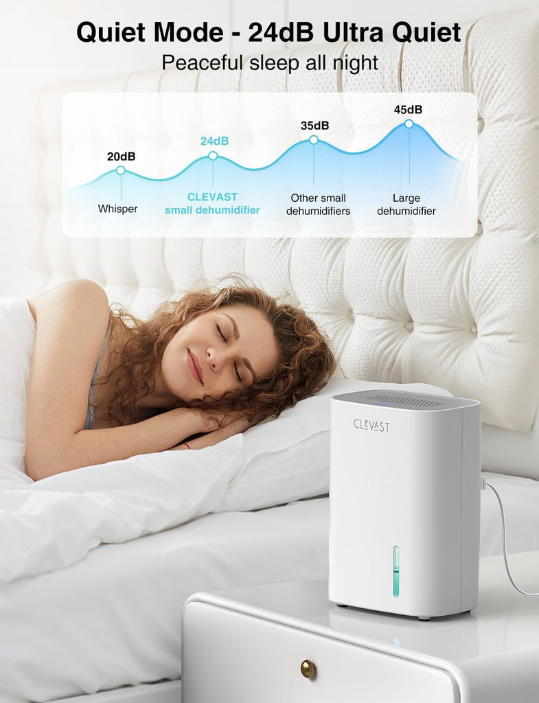 Small Dehumidifier for Home, 30oz Quiet Mini Dehumidifier for Bathroom, Bedroom & Closet