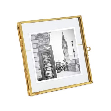 Jacobs 4x4 Gold Metal Floating Photo Frame, Locket Closure