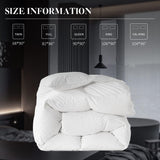 Feather Down Fiber White Comforter, All Season Luxury Bed Comforter,Ultra Soft 100% Cotton Duvet Ins