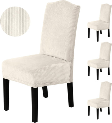Velvet Dining Chair Covers Stretch Chair Covers for Dining Room Set of 4 Parson Chair Slipcovers
