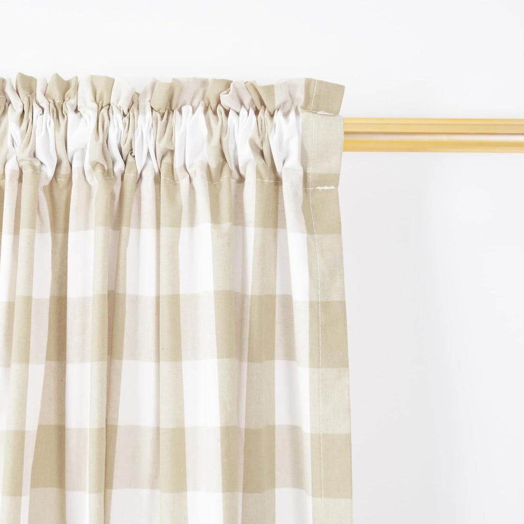 Buffalo Check Kitchen Tiers 36 inches Long Plaid Gingham Rod Pocket Classic Cafe Country Farmhouse Kitchen Half