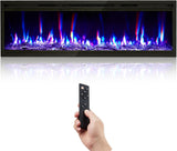 50 in Electric Fireplace Wall Mounted/Recessed with Remote Control