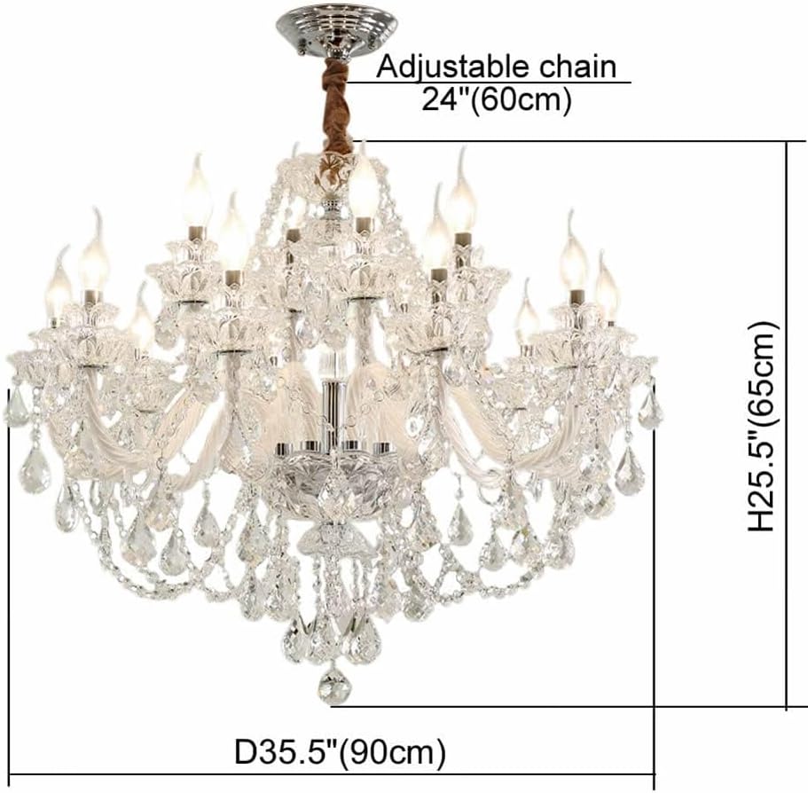 Clear Crystal Chandelier Lighting, Double Layer 8+4 Lights, K9 Clear Crystal Ceiling Lights, Modern Crystal Light for Living Room (12 Lights)