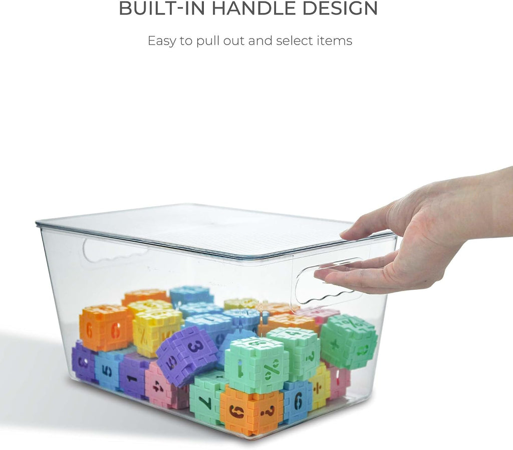 Clear Stackable Storage Bins, Plastic Toy Organizers and Storage with Lids, Toy Bins for Kids Organizer, Storage