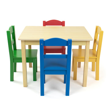 Toddler Table and Chair Set for Kids, Wood Activity Furniture