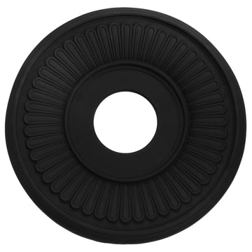 Black Ceiling Medallion, 13 1/5" OD x 3 2/5" ID PU Decorative Home Lighting Ceiling Cover Plate for Light Fixtures