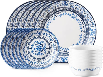 Vitrelle 18-Piece Service for 6 Dinnerware Set, Triple Layer Glass and Chip Resistant