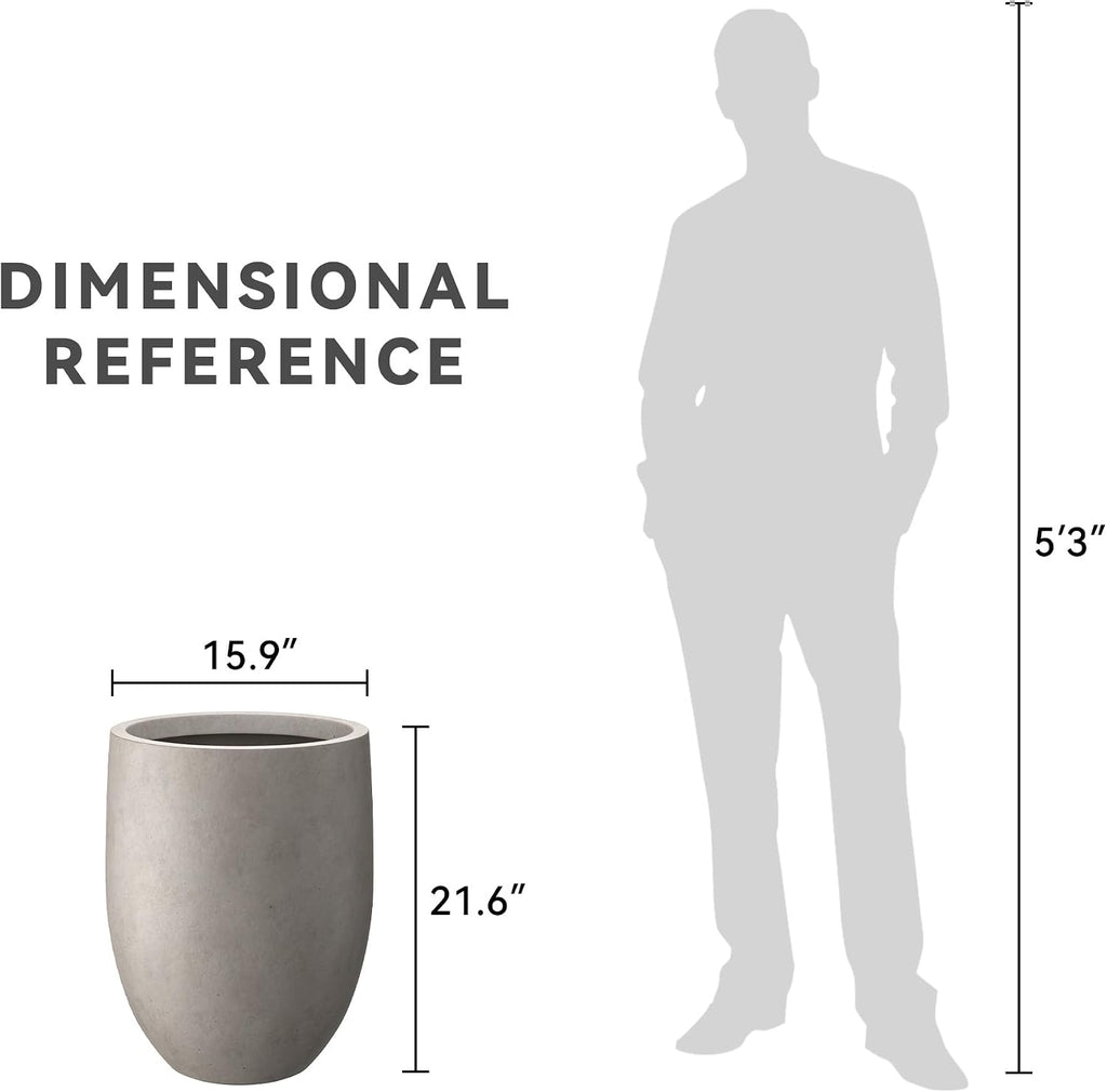Modern Home Minimalist 21.7" Tall Weathered Concrete Bullet Planter | Minimalist, Handcrafted, Modern Decor
