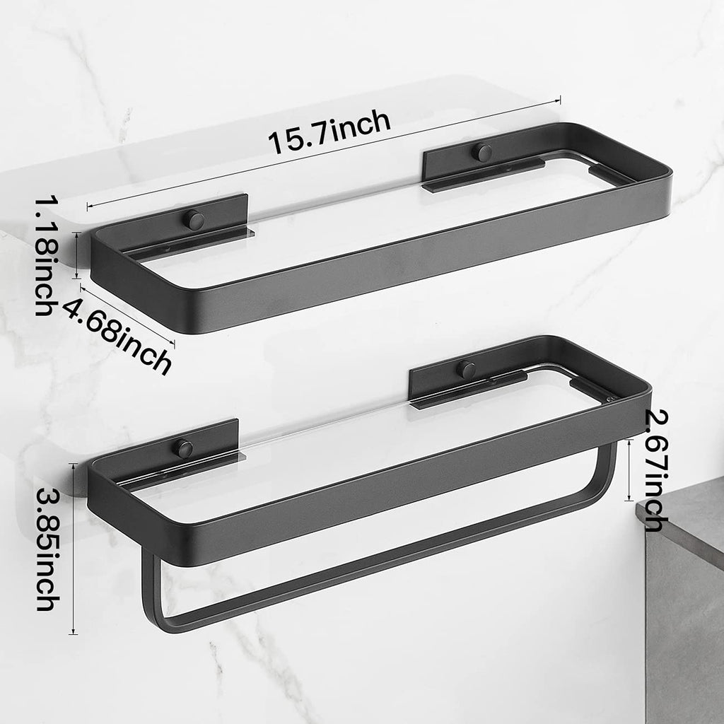 Bathroom Shelves Wall Mounted Glass Shelf for Floating Shelf Tempered Glass Shelves 2 Tier Bathroom Wall