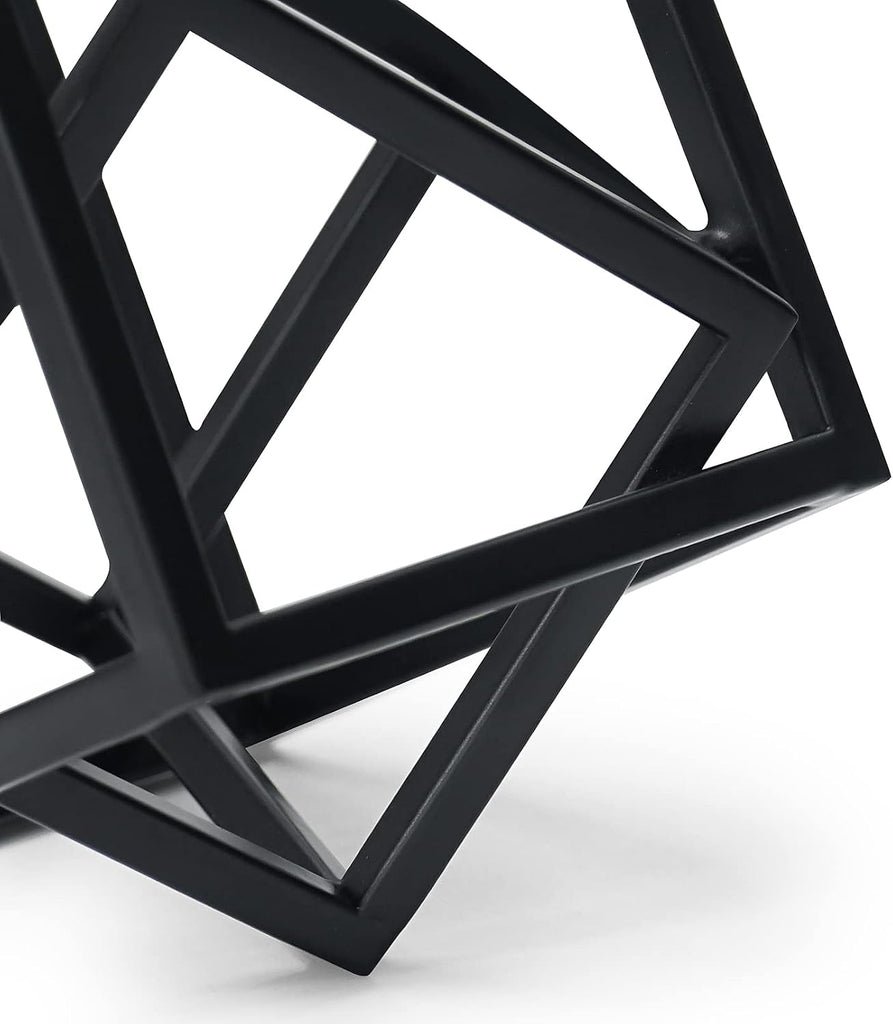 Small Geometric Sculpture, Metal Cube Decorative Ornaments Modern Home Decor Accent