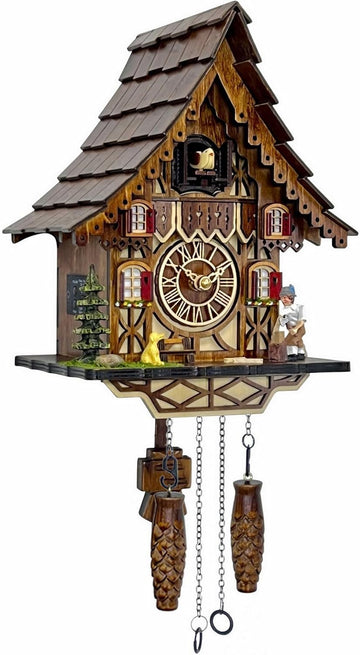 Cuckoo Clock for Wall Art: 12 Melodies, Volume Control, Night Mode, Germany Style Black Forest Retro Traditional Handcrafted Wooden...