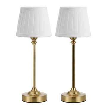 Cordless Table Lamps Rechargeable Set - 2 Pack Gold 4000mAH Battery Operated Lamps for Decor, 3000K Stepless Dimming