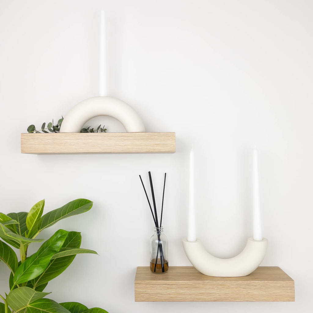 Taper Candle Holders Set - Modern Candle Stick Holders - Ceramic Table Decor, Centerpiece, & Decorative Candle