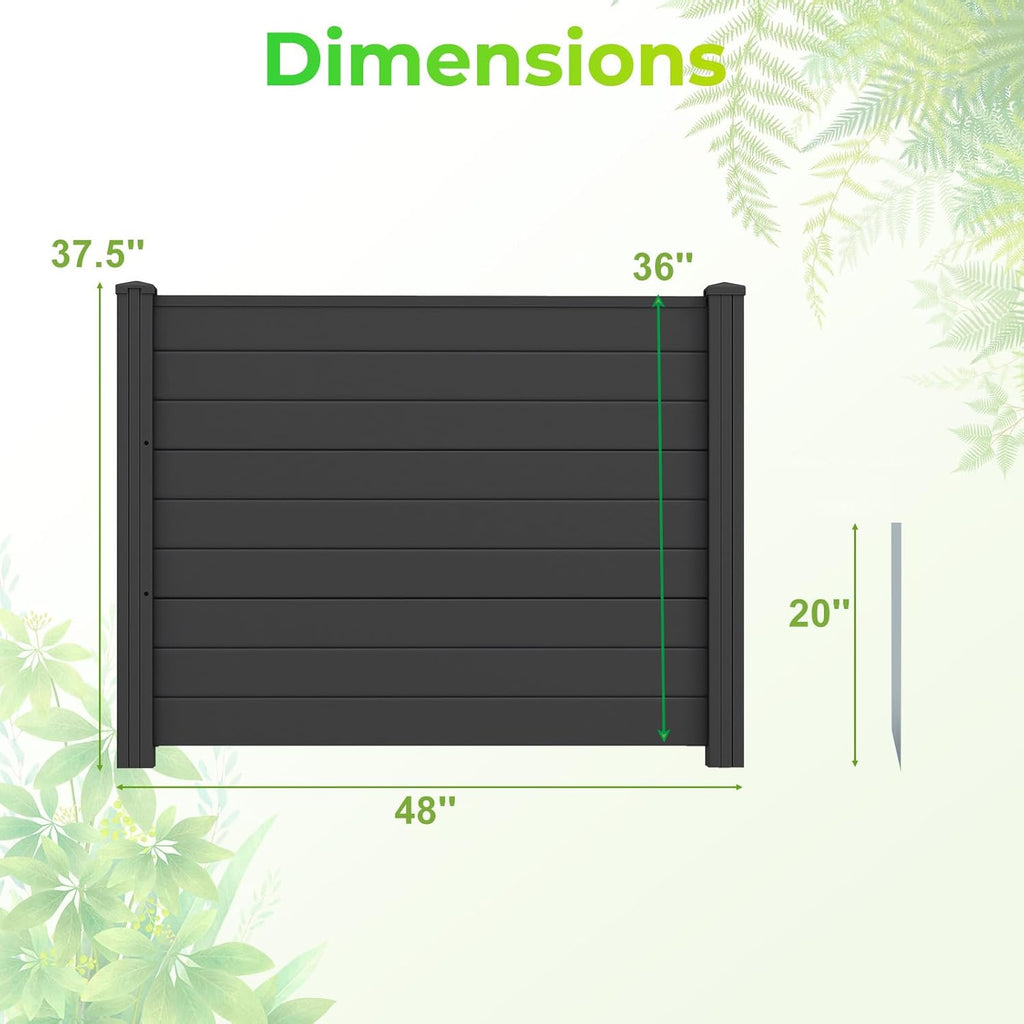 No-Dig Air Conditioner Fence, 3-Panel Outdoor Privacy Screen with Metal Stakes, Weather-Resistant AC Unit & Trash Bin