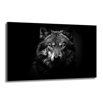 Wolf Canvas Wall Art Black Gray Wildlife Painting Modern Inspirational Animal Artwork Living Room Home Ready To