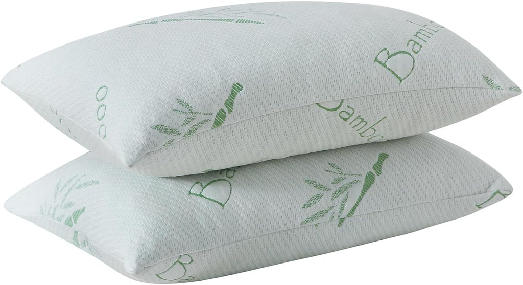 King Size Memory Foam Pillows Set of 2, Bed Pillow for Sleeping, Firm Pillow Gel for Neck Support, Hotel Quality Bed