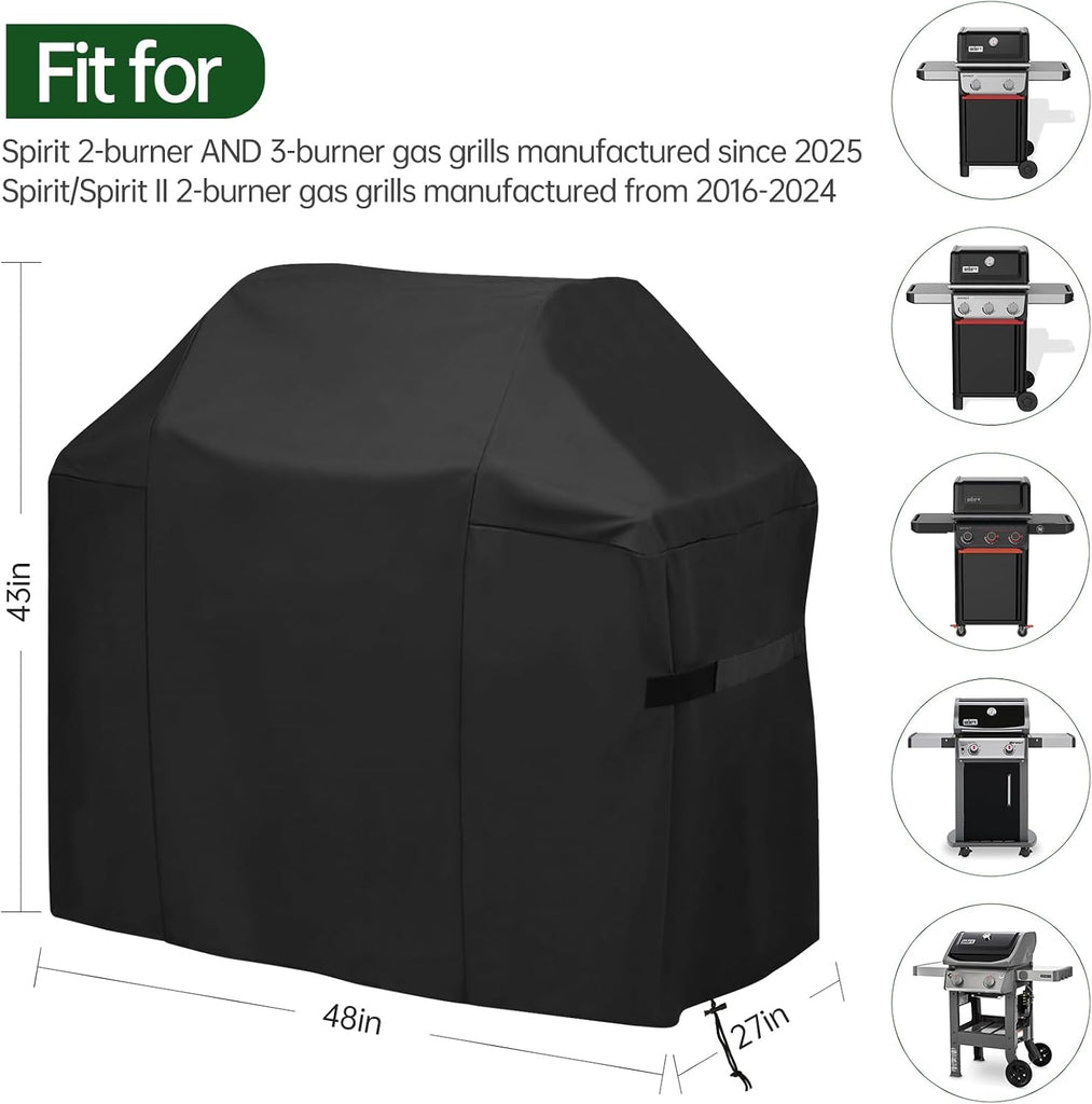 48 Inch Premium Grill Cover for Weber Spirit 200 Series & Spirit 300 Series | 1000D Heavy Duty Waterproof UV