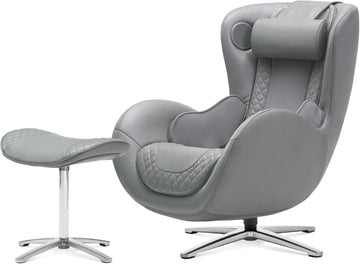 Heated Classic Massage Chair with Ottoman - Full Body & Spot Shiatsu Massager, Recliner with Bluetooth Speaker &