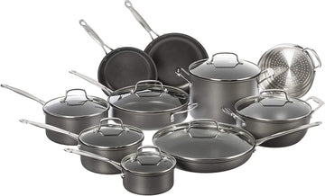 17-Piece Pots and Pans Set, Non Stick Hard Anodized Cookware Set, Compatible with Electric, Gas Cooktops, Dishwasher