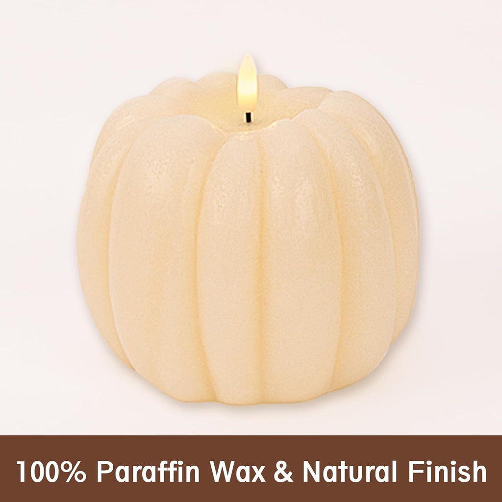 Fall Decorations - Flickering Flameless Wax Pumpkin LED Candle