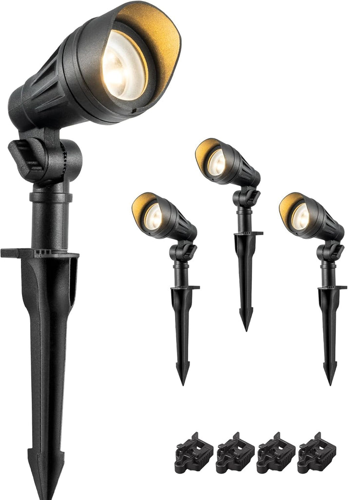 Low Voltage LED Landscape Lights, 3.2W 240LM Waterproof SpotLights | 12V 3000K AC/DC, 35° Beam Angle, CRI 80, Outdoor