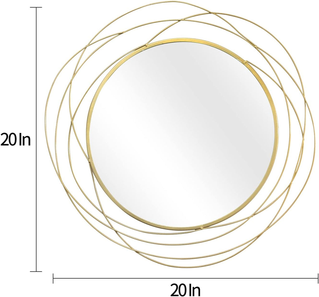 Wall Mirror Mounted Round Decorative Mirrors Circle Vanity, Living Room or Bedroom (Gold1)
