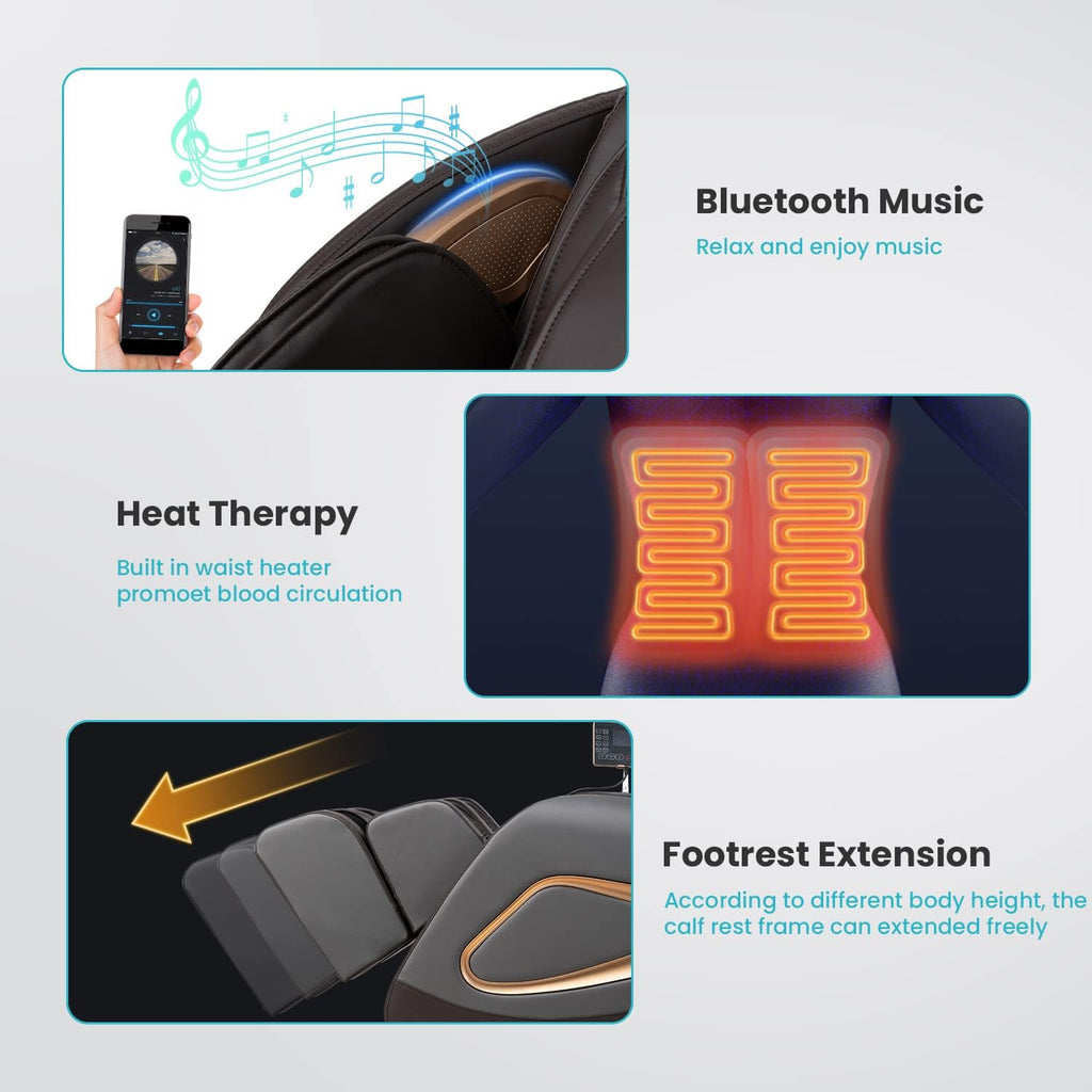 Massage Chair,Full Body Zero Gravity SL Track Massage Chair Recliner Chair with Smart Large Screen Bluetooth Speaker