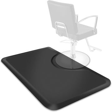 3 ft. x 5 ft. Salon & Barber Shop Chair Anti-Fatigue Floor Mat - Black Rectangle - 1/2 in. Thick