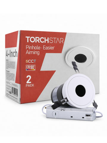 4 Inch 5CCT LED Pinhole Recessed Lights with J-Box