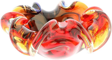 Sommerso Centerpiece Bowl - Red Blue Amber - Set of 2