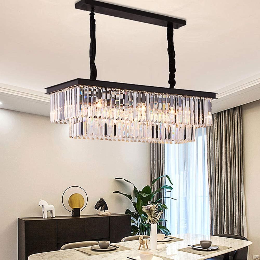 Inspired Odeon Style Rectangular Crystal Linear Chandelier L39.4" W10.2"