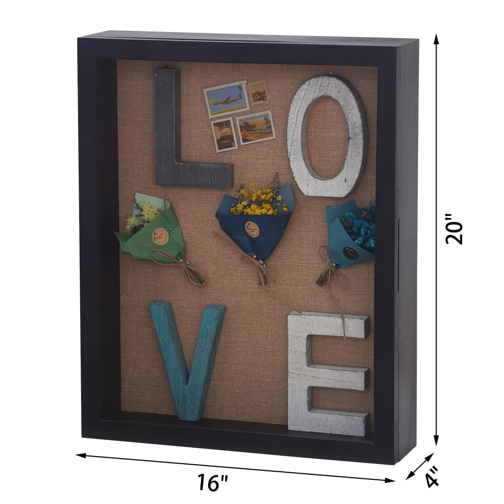 Large Shadow Box 16x20 Extra Deep Shadow Boxes Display Cases, Front Opening Shadow Boxes Bulk with Magnetic Door for