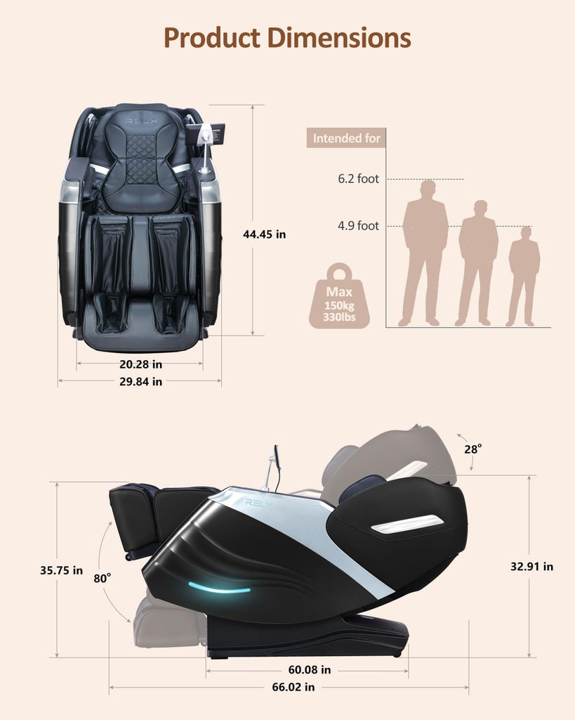 Massage Chair Full Body with Body Scan, Zero Gravity, SL-Track, Black | 20 Modes Shiatsu Massage Chair Built-in Heat