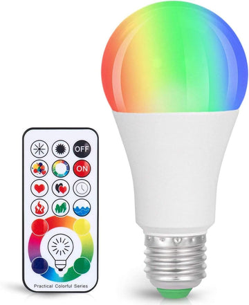 LED Color Changing Light Bulb, 820LM Dimmable E26 10W RGBW, Mood Light Bulb with Timing Remote, 120 Colors Screw Base