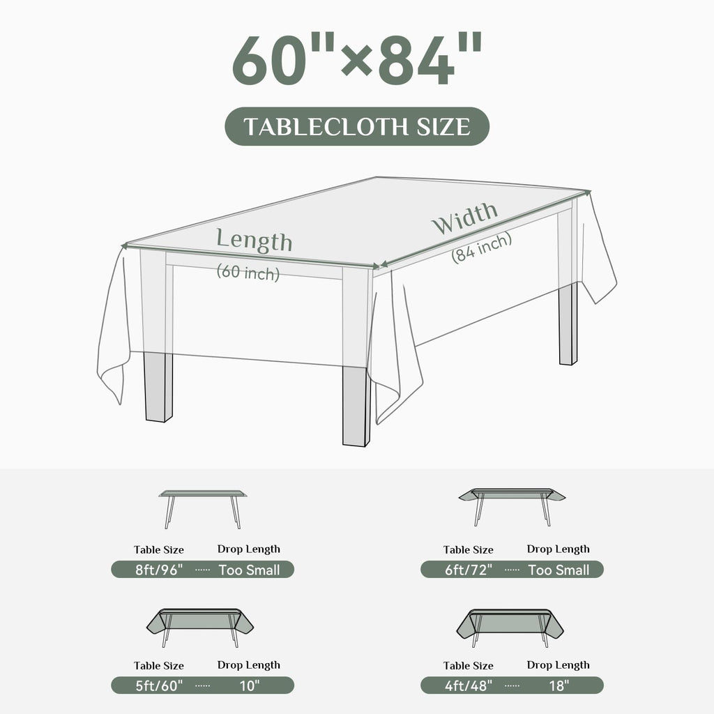 Jacquard Rectangle Tablecloth - Geometric Line Damask Table Covers Waterproof Stain Resistant Washable Polyester