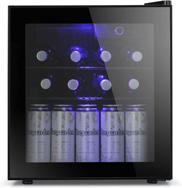 Mini Fridge Cooler - 70 Can Beverage Refrigerator Glass Door for Beer Soda or Wi