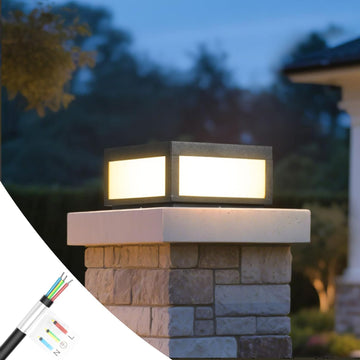 Outdoor Post Lights Hard Wired, 11.8" Column Light, Modern Pillar Lights Outdoor Waterproof