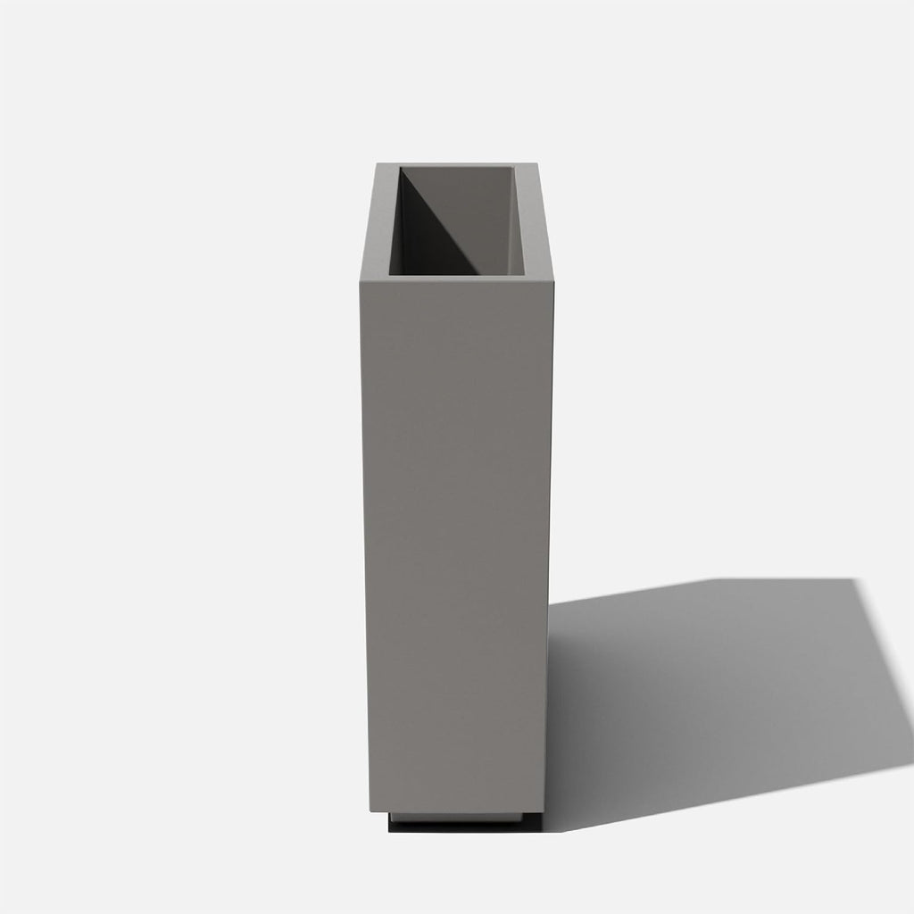 Block Series Span Plastic Planter - Tall Rectangular Planter for Indoor or Outdoor Patio/Porch, Gray, 30" in Height